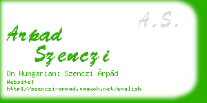 arpad szenczi business card